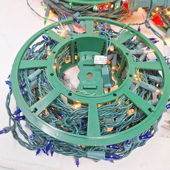 Christmas Lights Rolls Bundle 5 Strings Multicolor White Blue Red Carrying Case - Picture 13 of 13